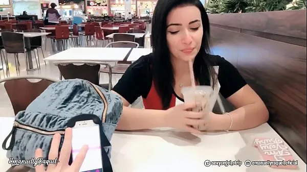 Best Emanuelly Cumming in Public with interactive toy at Shopping Public female orgasm interactive toy girl with remote vibe outside mega Clips