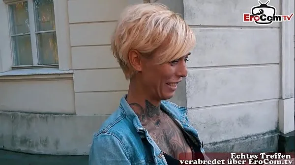 German blonde skinny tattoo Milf at EroCom Date Blinddate public pick up and POV fuck Klip mega terbaik