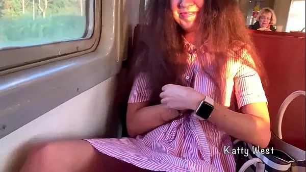 Najboljši the girl 18 yo showed her panties on the train and jerked off a dick to a stranger in public mega posnetki