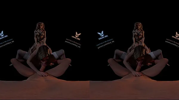 최고의 VReal 18K Spitroast FFFM orgy groupsex with orgasm and stocking, reverse gangbang, 3D CGI render 메가 클립