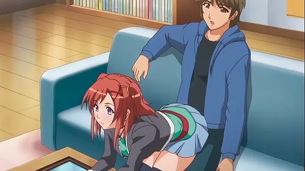 Best step Brother gets a boner when step Sister sits on him - Hentai [Subtitled mega Clips